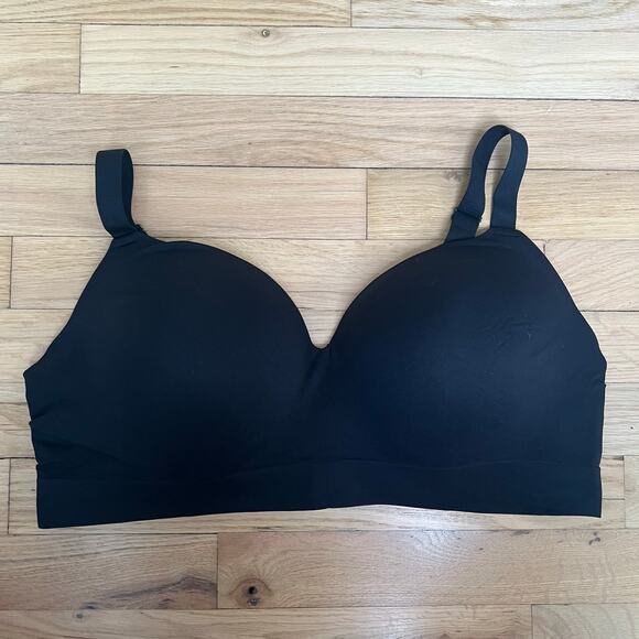 NEW TrueKind Women's 3XL Supportive Comfort Wireless Shaping Bra Black T Shirt - Picture 1 of 10